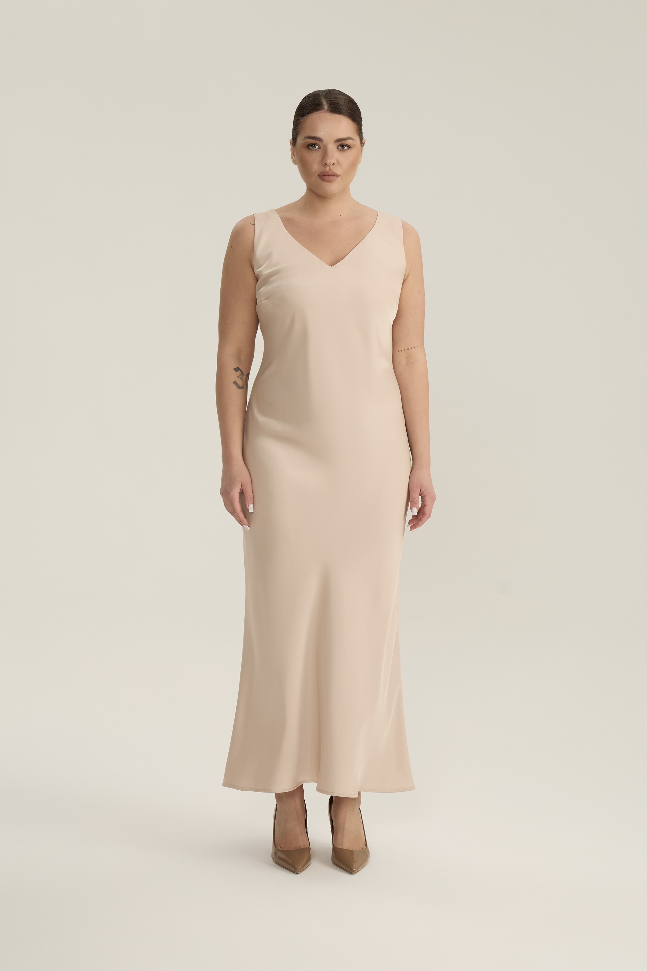 Комбинация на широких бретелях, светло-бежевый