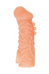 Телесная закрытая насадка с шершавой головкой Cock Sleeve Size L - 17,6 см. - 