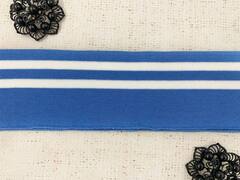 Подвязы трикотажные, ш. 6,8 см, L 115 см, голубой с белым