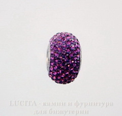 80101 Бусина Сваровски BeCharmed Pave Amethyst 14х9 мм