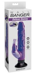 Фиолетовый вибратор-кролик с присоской Deluxe Bunny - 21 см. - 