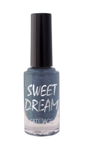 L’atuage Лак для ногтей SWEET DREAM тон 502 серо-синий перламутровый песок 9мл