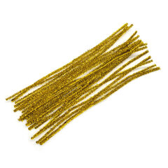 Проволока шенил/синель люрекс для рукоделия 30 см, золото