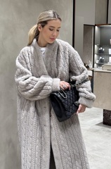 Шуба фактурная из искусственного меха