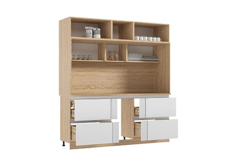 Центральная секция Карина 2.05 м сонома / пластер бьянко