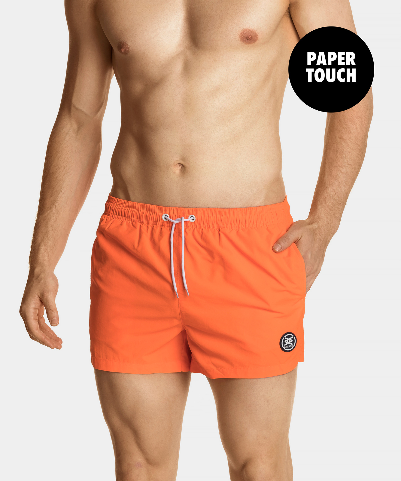 Пляжные шорты мужские Atlantic, 1 шт. в уп., нейлон, оранжевые, KMB-199