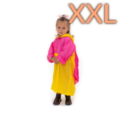 Дождевик детский XXL 120-130 см YA YUE с бабочкой розово-желтый