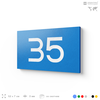 Табличка с номером 35 на дверь квартиры, для офиса, кабинета, аудитории, склада, голубая 120х70 мм, Айдентика Технолоджи