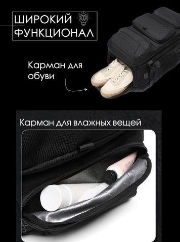 Картинка рюкзак городской Ozuko 9842 Black - 5