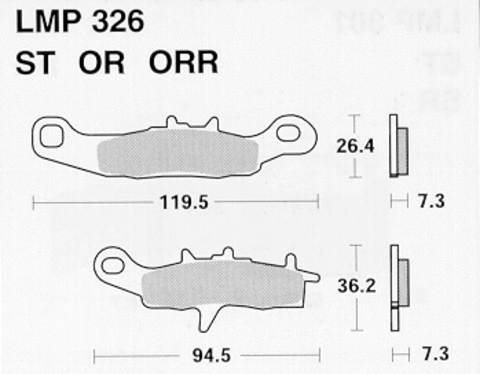 Колодки дискового тормоза AP Racing LMP326 ORR  (FDB2080 / FDB2188 / FA258)