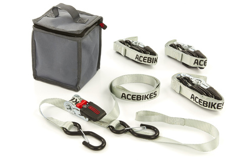 Комплект строп Acebikes  (4 шт) для крепления мотоцикла, серый