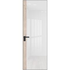 Алюминиевая дверь 6AGК кромка чёрная матовая RAL9005 остеклённая