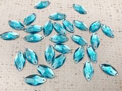 Стразы пришивные акрил, d 0,8х1,5 см, голубой