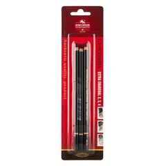 Уголь черный искусственный в карандаше KOH-I-NOOR GIOCONDA EXTRA 8811, B-H, 3 штуки