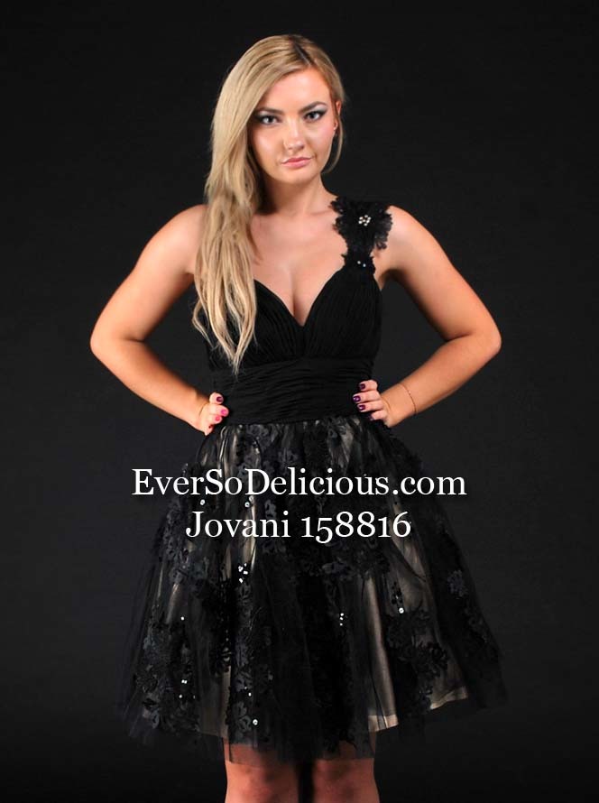 Светлана в платье Jovani 158816 black/nude