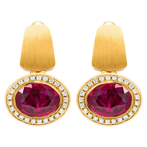 Серьги с Рубинами и Бриллиантами, Эмаль, E0177-72/2