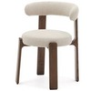 Стул Granite на 4 ножках из бежевого шенилла и массива ясеня в отделке орех