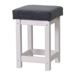 Dipriz Табурет Оливия 33х33 см из массива сосны с мягким сиденьем, белый