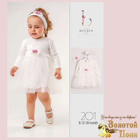 Платье с повязкой малышке (74-86) 251125-SD956