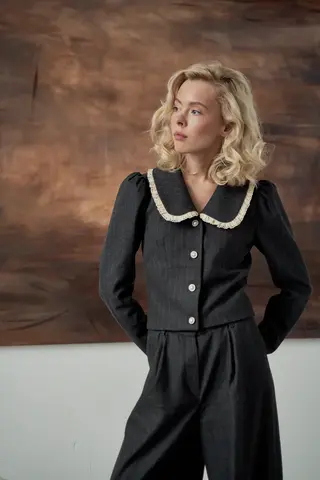 Жакет с кружевной рюшей DAN MARALEX