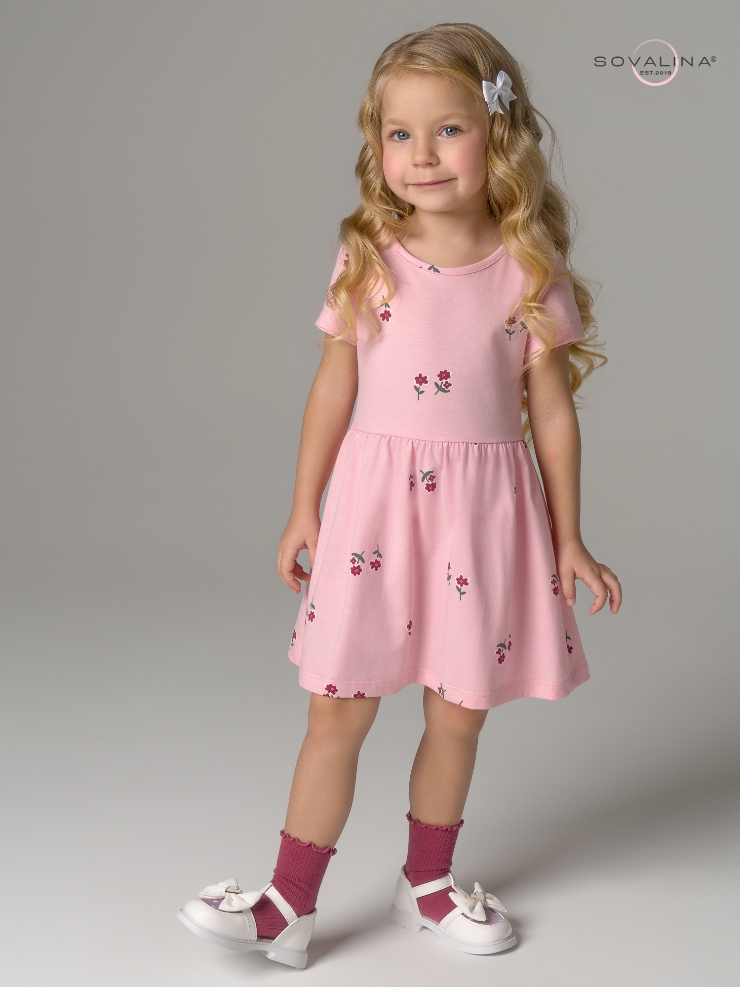 Платье Лето лютики роза