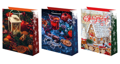 Пакет подарочный S вертикальный, Уютный Новый год, МИКС, 14*20*8 см (Д*В*Ш)