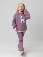 брюки  для девочки  КР 400871/лиловый 3220 к649