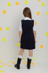 сарафан  для девочки  К 5731/темно-синий