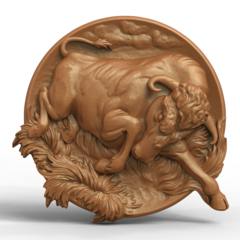 Силиконовый молд Бык (медальон) № 0480