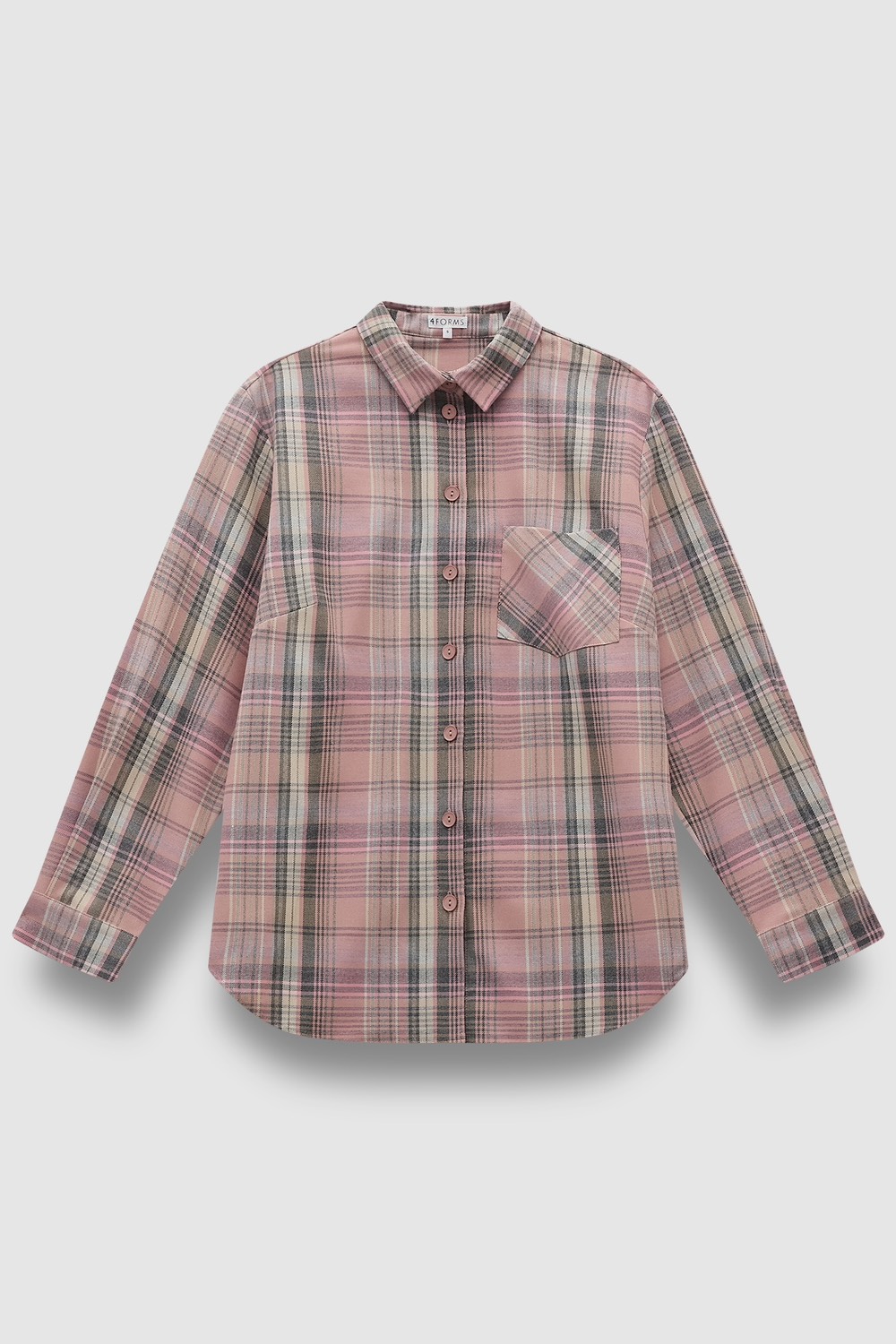 Рубашка в клетку, розовый