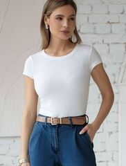 Футболка из трикотажа в широкий рубчик  D49.064 (112997)