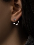 Серьги 2-в-1 Квадрат