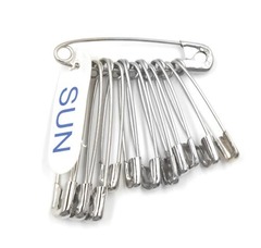 Булавки английские, ассорти, 30/35/40 мм, SUN, 10х12 шт, пр-во Китай