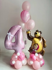 Воздушные гелиевые шарики с доставкой по Хабаровску АКЦИЯ Маша и медведь №4970