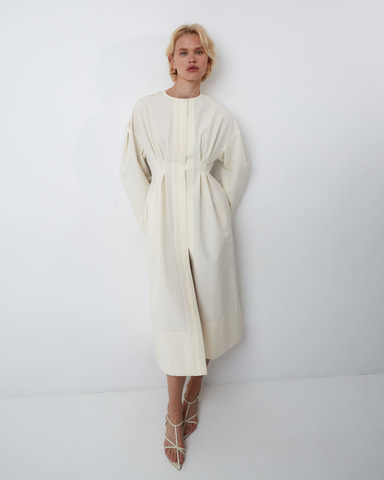 Платье из смесового хлопка Александр Маккуин сливочный