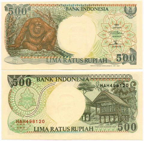 Банкнота Индонезия 500 рупий 1992 (1997) год. UNC