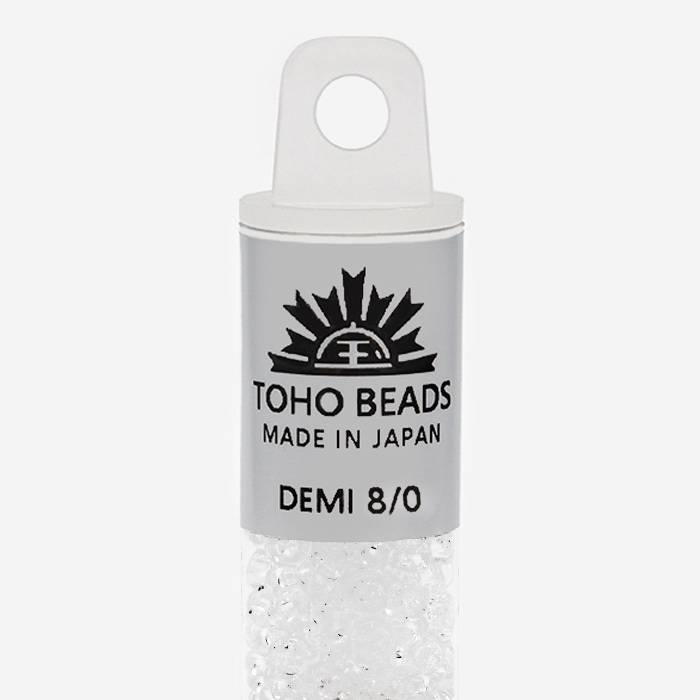 Японский бисер TOHO Demi 8/0 (№1), прозрачный глянцевый