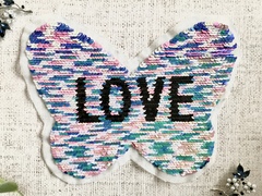 Аппликация пришивная двухсторонняя с пайетками, р. 22,4х17,5 см