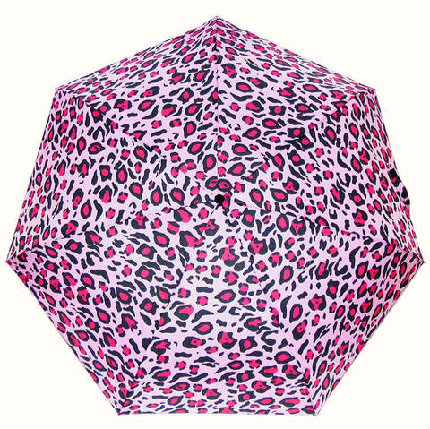 Розовый мини зонтик леопард