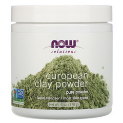 Now Foods, Решения, порошок из европейской глины, очищающее средство для лица, 170 г