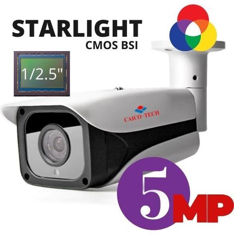 Уличная STARLIGHT видеокамера наружного наблюдения следующего поколения CAICO TECH 5D50T 5.0 Mpix