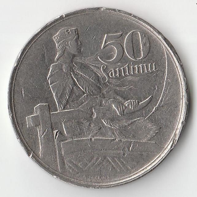 Монета 50 сантим 1922 года.