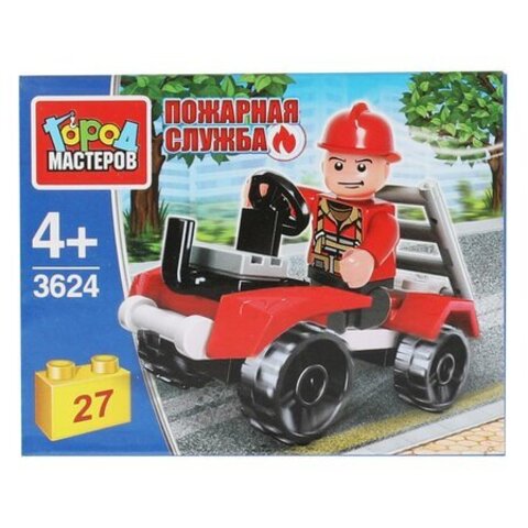 Симба/Конструктор/Пластик//Пожарник на машине, 27дет./