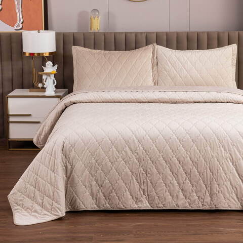 Покрывало 160х220 и наволочка 50x70 Sofi De MarkO Деметра светло-бежевое