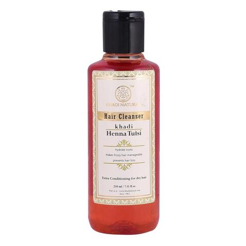 Hair Cleanser Khadi HENNA TULSI, Khadi Natural (Шампунь Кхади ХНА ТУЛСИ, Экстра кондиционирование для сухих волос), 210 мл.