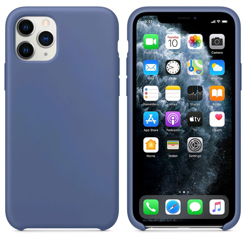 Силиконовый чехол Silicon Case Premium для iPhone 11 Pro Max (Linen Blue) 100% ORG