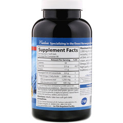 Carlson Labs, Maximum Omega 2000, натуральный лимон, 2000 мг, 180 мягких желатиновых капсул