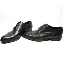 Черные туфли мужские кожаные классика Ikos 1157-1 Classic Black.
