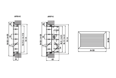 Алюминиевая однорядная решетка Арктос АМР-К 700x300М