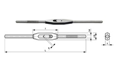 Вороток для метчиков №4 M9-M27(5,6-16мм) 400мм Bucovice(CzTool) 3044-02-160-401160